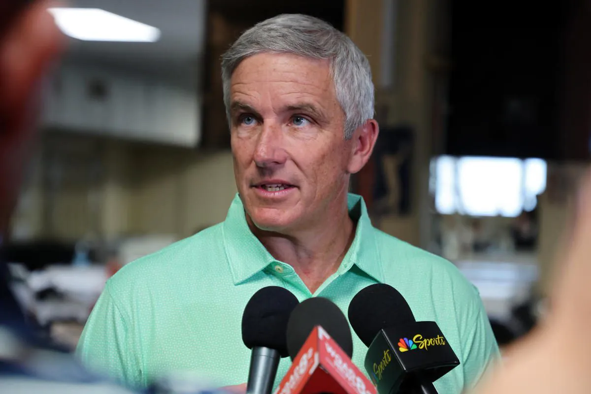 PGA Tour commissioner Jay Monahan said negotiations with LIV Golf were still “on track” despite no deal.